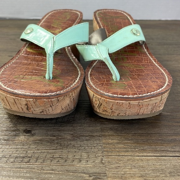 Sam Edelman Women’s Romy Cork Wedge Sandal, Teal and brown, size 7 - Picture 11 of 11